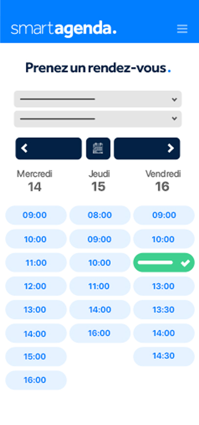 Réservation en ligne sur mobile